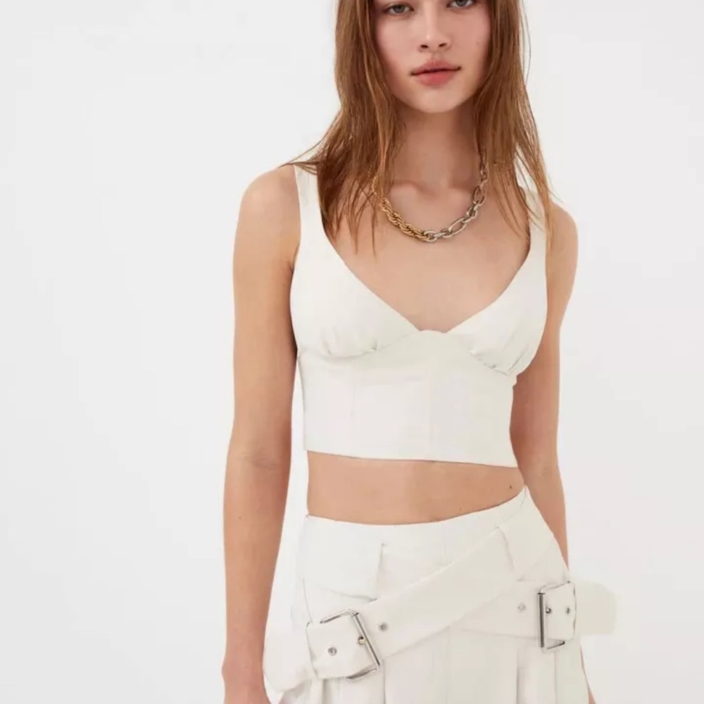For Love & Lemons Women's Natasha Crop Top in Ivory